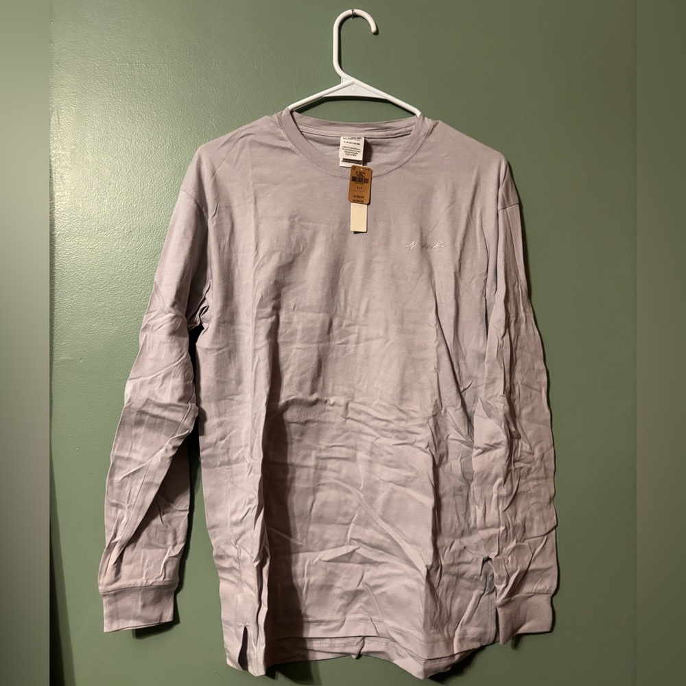 💜 NWT PINK Victoria's Secret Long Sleeve Bling Tee 🩶